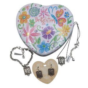 NWT Brighton Love Shines 3 Piece Set Necklace Bracelet Earrings Gift Tin